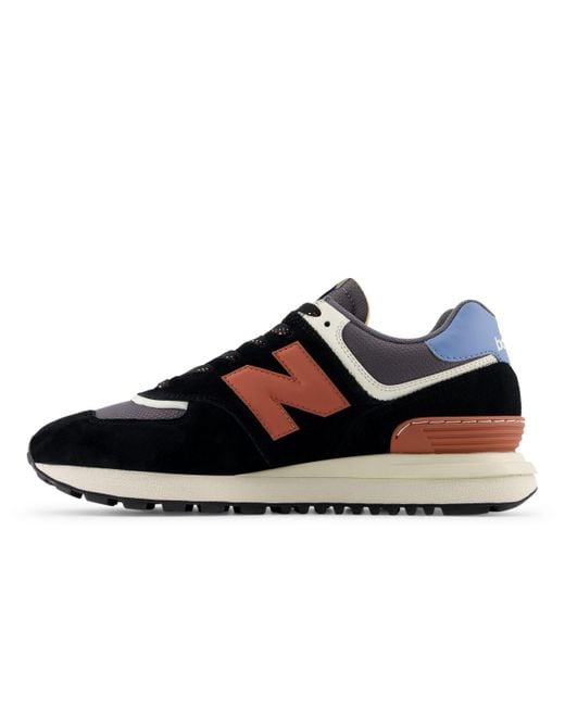 New Balance Blue 574 Legacy In Black/red Suede/mesh for men