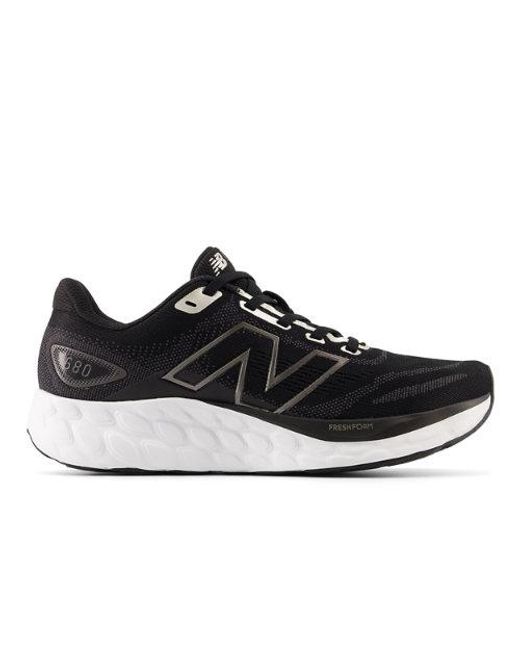 New Balance Blue Fresh Foam 680 V8 In Black/beige/white Textile