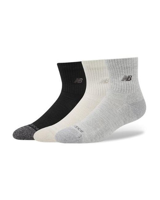 New Balance Black Active Premium Qtr 3 Pack Socks 3 Pack
