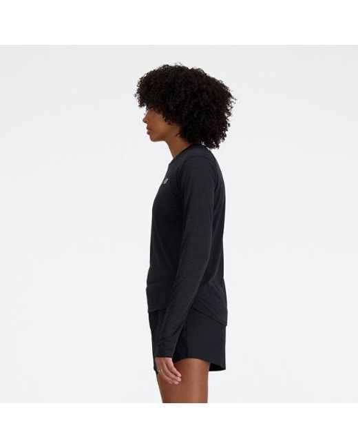 Femme Athletics Long Sleeve En, Poly Knit, Taille New Balance en coloris Black