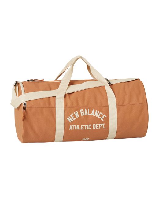 New Balance Canvas Duffel In Brown Cotton Twill