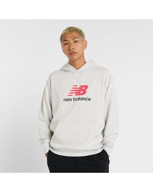 New Balance White Athletics French Terry Logo Hoodie for men