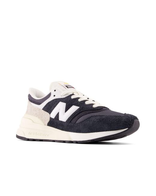New Balance Blue 997r In Grey Suede/white/mesh