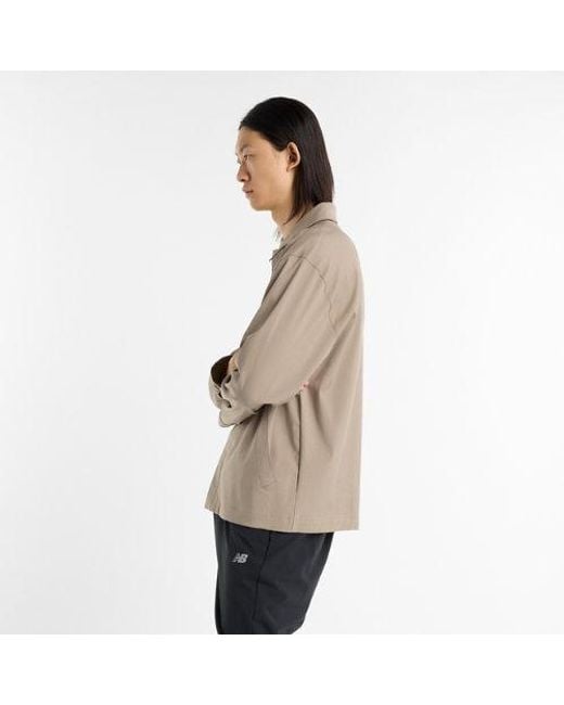 Homme Coaches Twill Jacket En, Sergé De Coton, Taille New Balance pour homme en coloris Brown