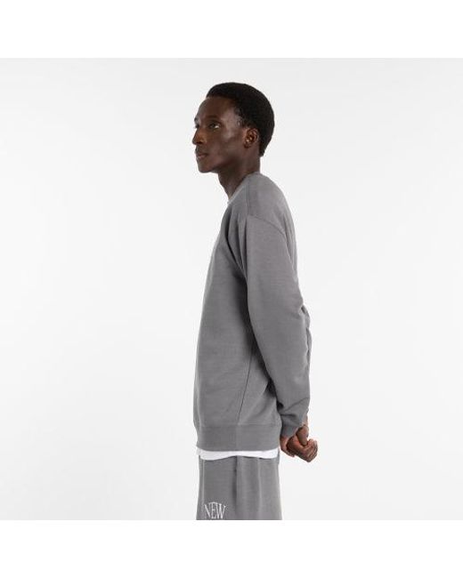 New Balance Gray Reimagined Fleece Crew for men