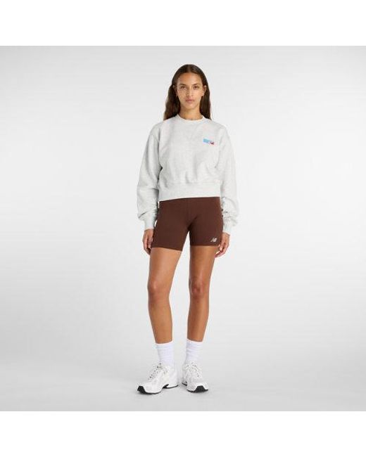 New Balance Brown Nb Harmony High Rise Short 6"