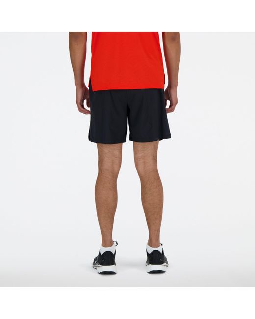 New Balance Red Rc Short 7" In Black Polywoven for men