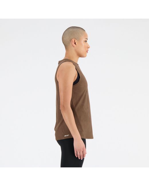 New Balance Q Speed Jacquard Tank In Brown Poly Knit