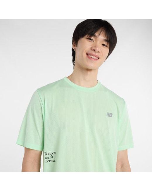 New Balance Green Rc Essential Graphic T-Shirt for men