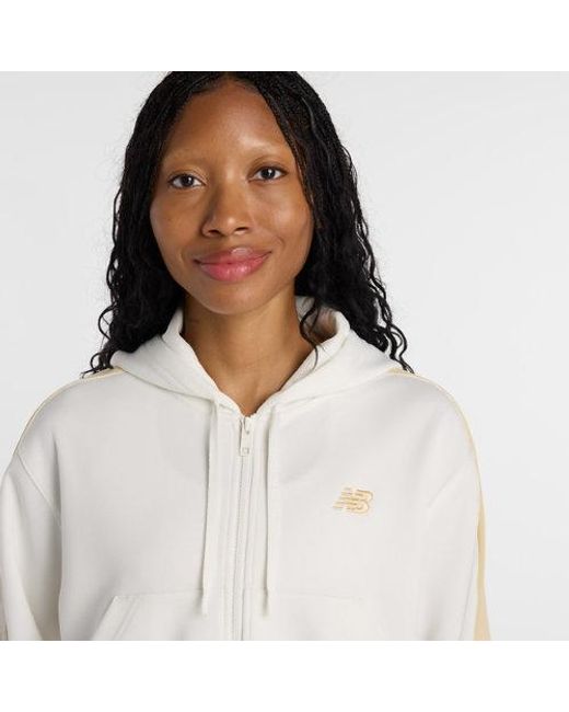 New Balance White Interlock Full Zip