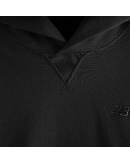 Athletics french terry hoodie in nero di New Balance in Black da Uomo