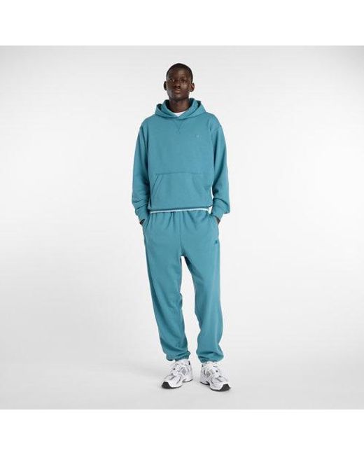New Balance Blue Athletics French Terry Hoodie for men