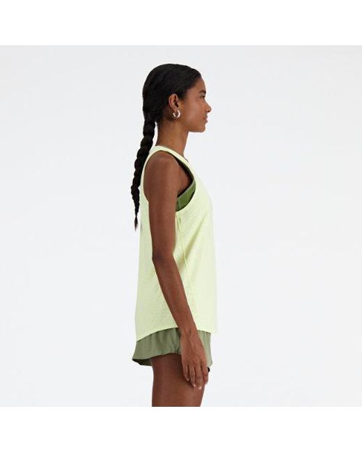 Femme Jacquard Slim Tank En, Poly Knit, Taille New Balance en coloris Green