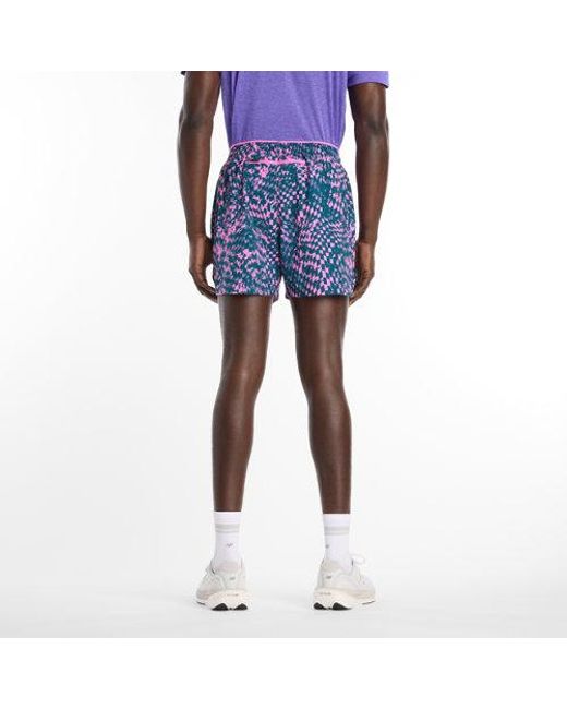 New Balance Blue London Edition Rc Printed Short 5" for men