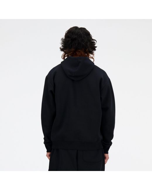 New Balance Hyper Density Graphic Hoodie In Black Poly Fleece for men