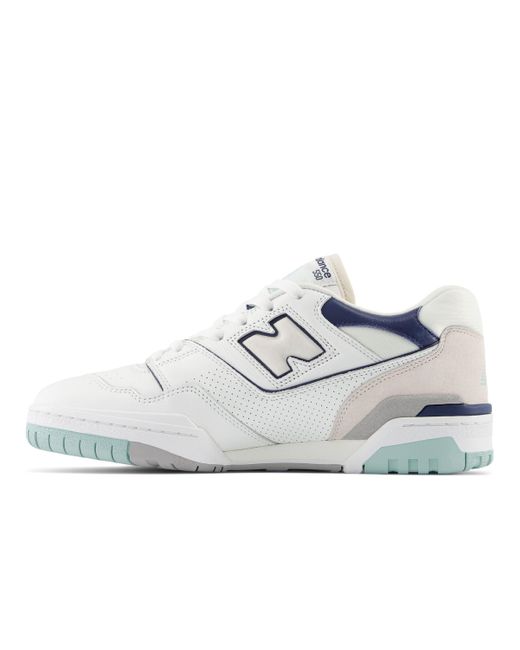 New Balance 550 In White/grey/blue Leather