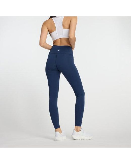 Femme Cotton High Rise Legging 27&Quot; En, Jersey, Taille New Balance en coloris Blue