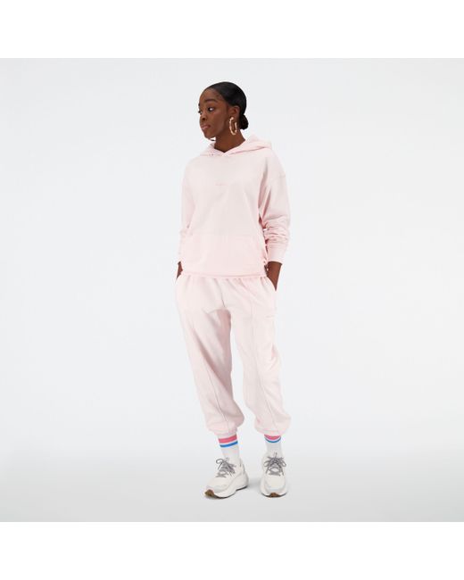 New Balance White Athletics Nature State French Terry Sweatpant In Pink Cotton