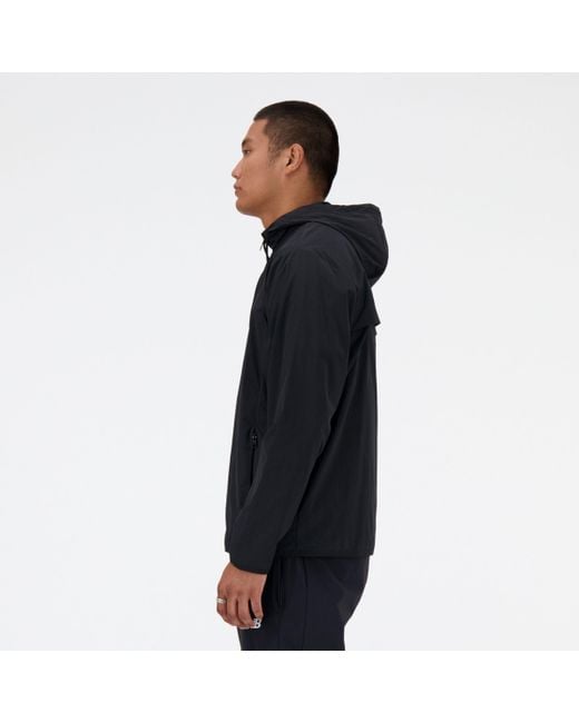 New Balance Blue Athletics Woven Jacket In Black Polywoven for men