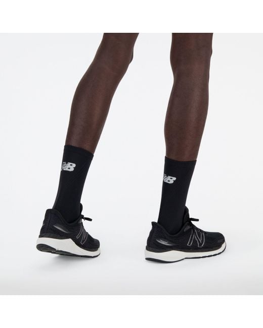 New Balance Run Foundation Flat Knit Midcalf In Black Nylon
