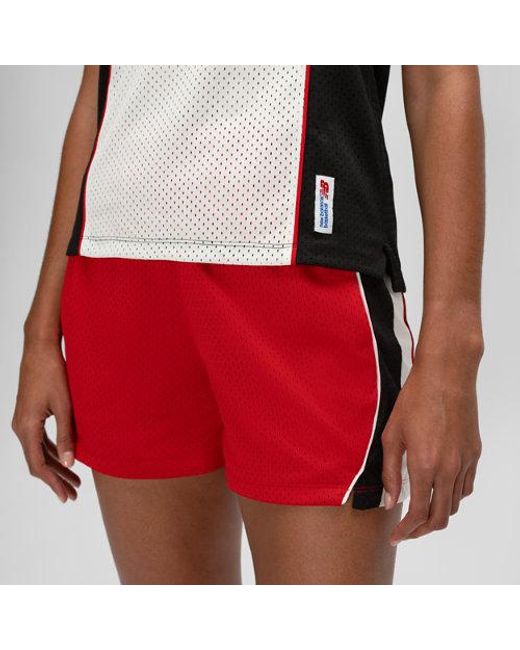 New Balance Red Basketball Performance Mesh Short