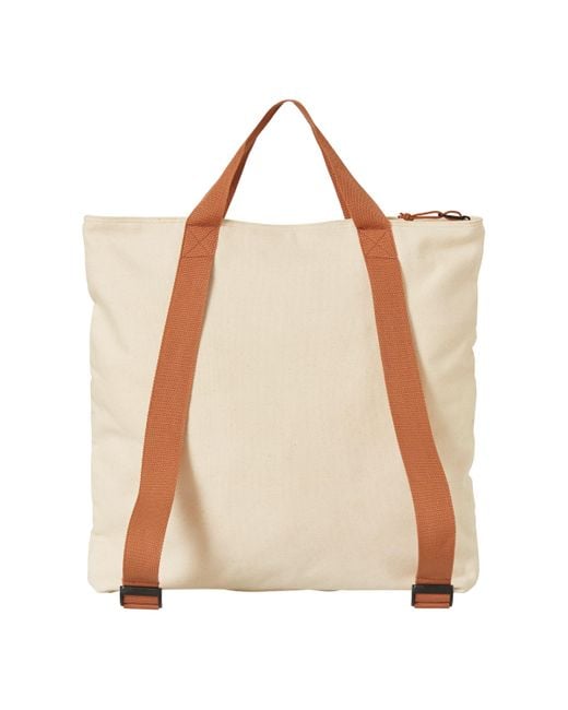 New Balance Natural Canvas Tote Backpack In Brown Cotton Twill