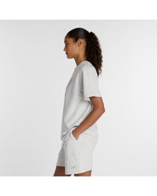 New Balance White Classic Tri-Logo T-Shirt