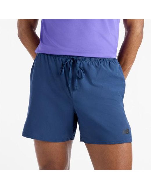 New Balance Blue Rc Essential Short 5" for men