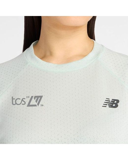 New Balance White London Edition Visually Technical Rc Essential Run T-Shirt
