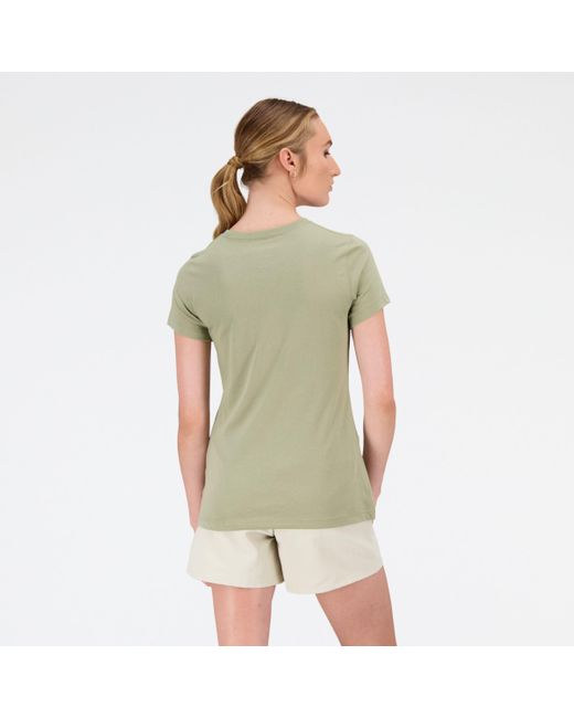 New Balance Natural Classic Flying Nb Graphic T-shirt In Green Cotton