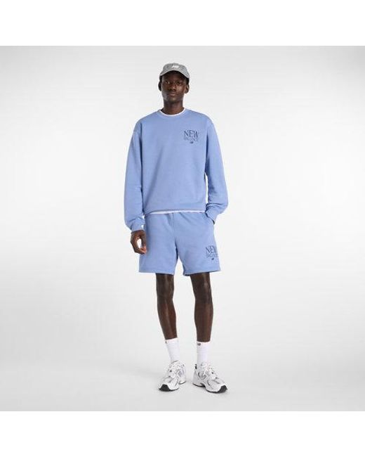 New Balance Blue Reimagined Fleece Crew for men