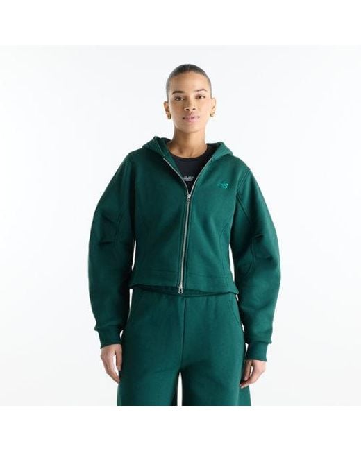 New Balance Green Athletics Crafted Fleece Full Zip