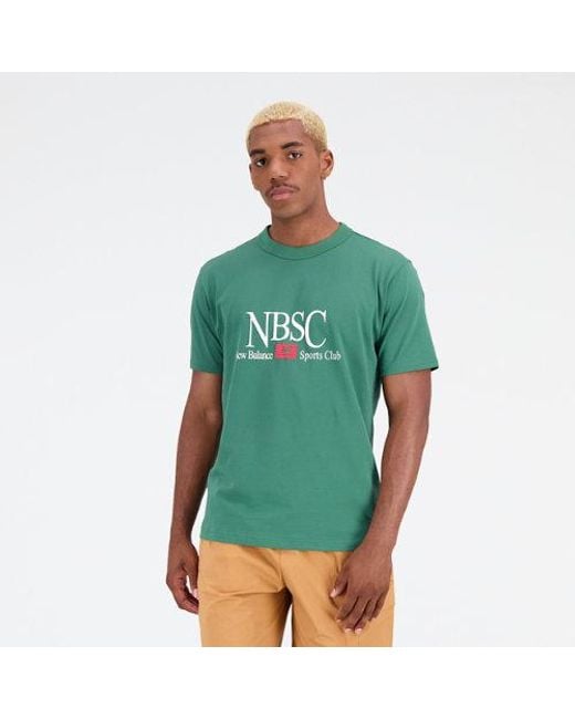 Homme Athletics Sports Club Cotton Jersey T-Shirt En, Taille New Balance pour homme en coloris Green