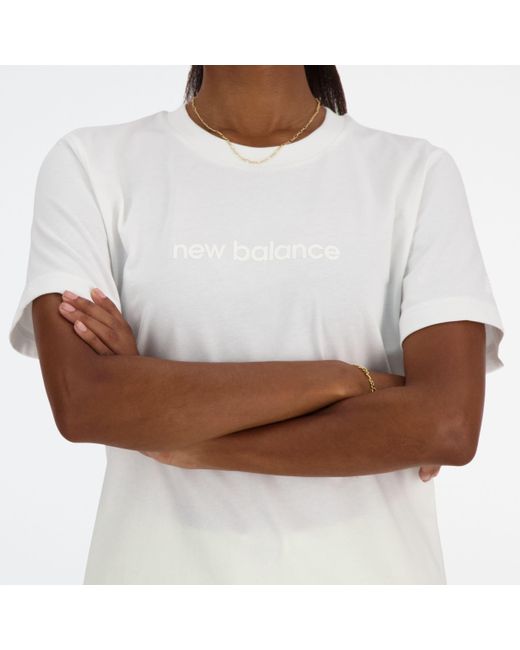 Hyper density jersey t-shirt in bianca di New Balance in White