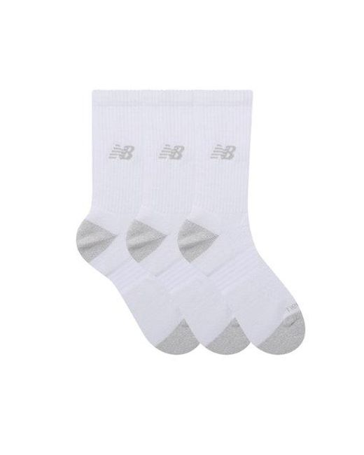 New Balance White Active Crew Socks 3 Pack