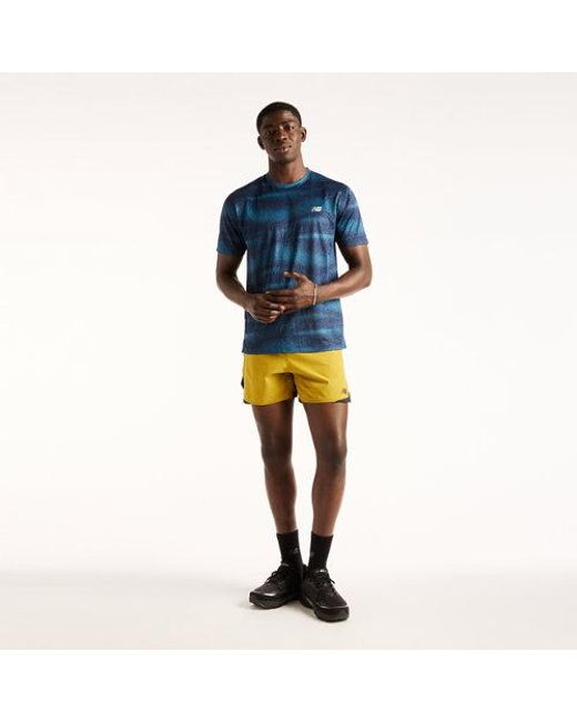 New Balance Blue Rc Essential Printed T-Shirt for men