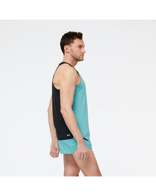 Homme Accelerate Pacer Singlet En, Poly Knit, Taille New Balance pour homme en coloris Blue