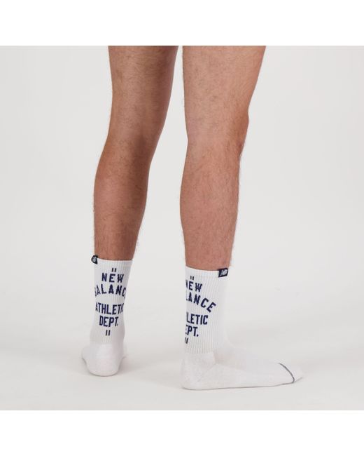 New Balance Blue Lifestyle midcalf socks 2 pack in blau