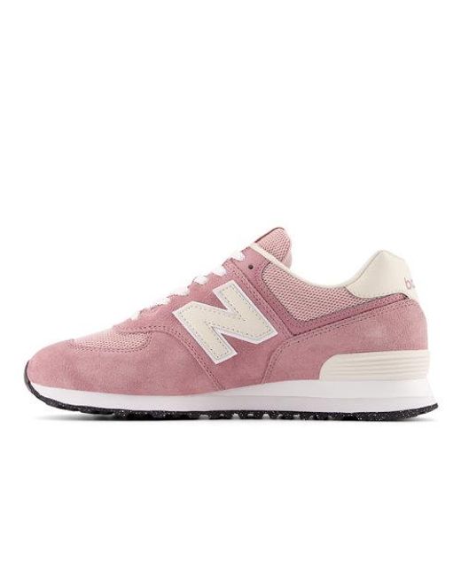 New Balance 574 In Pink/beige Suede/mesh