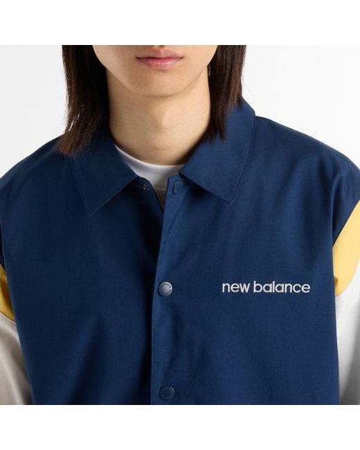 New Balance Blue Athletics Varsity Jacket for men