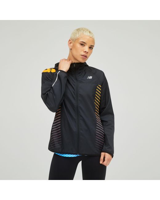 New Balance Reflective Print Accelerate Jacket in Black Lyst