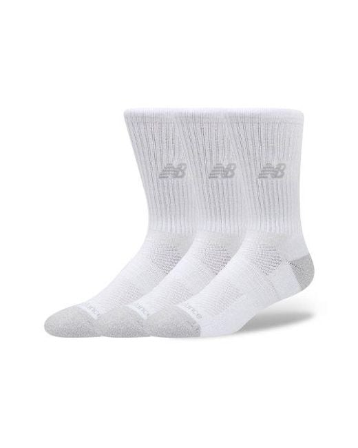 New Balance White Active Crew Socks 3 Pack