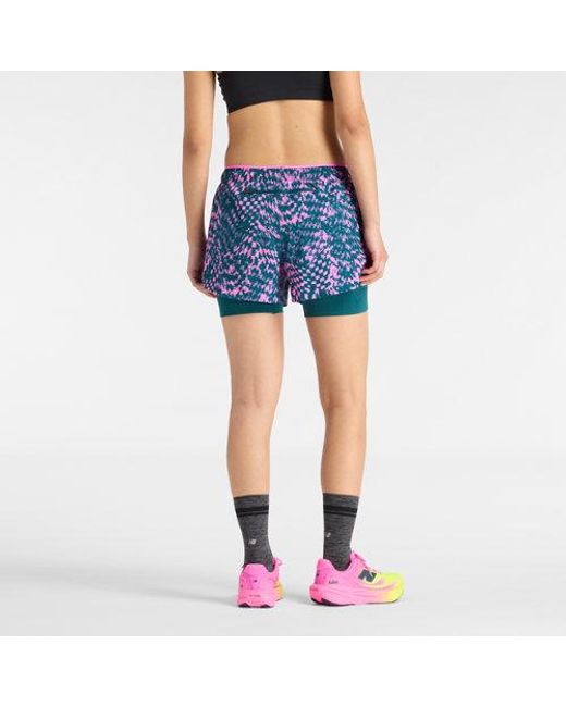New Balance Blue London Edition Rc Printed 2-In-1 3" Short