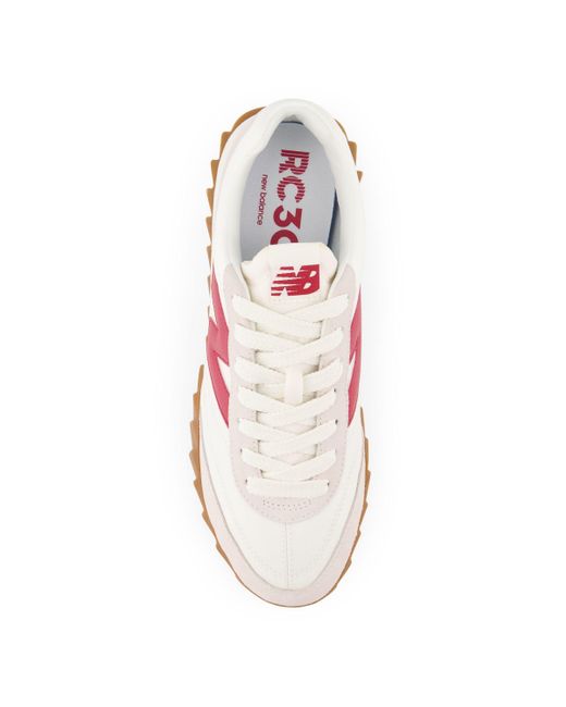 New Balance Pink Rc30 In White/red Suede/mesh