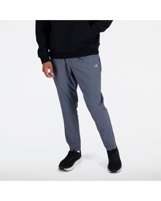 New Balance Black Ac Tapered Pant 29" In Grey Polywoven for men