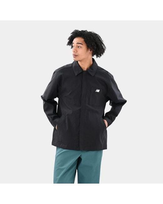 Homme Coaches Twill Jacket En, Sergé De Coton, Taille New Balance pour homme en coloris Black