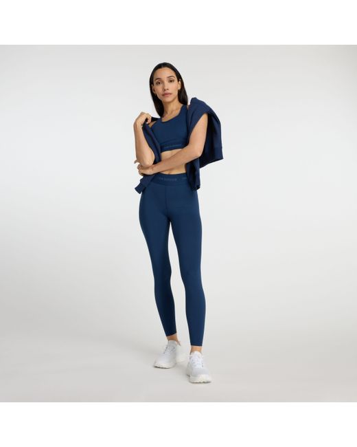 New Balance Nb Sleek High Rise Sport legging 25" In Blue Poly Knit