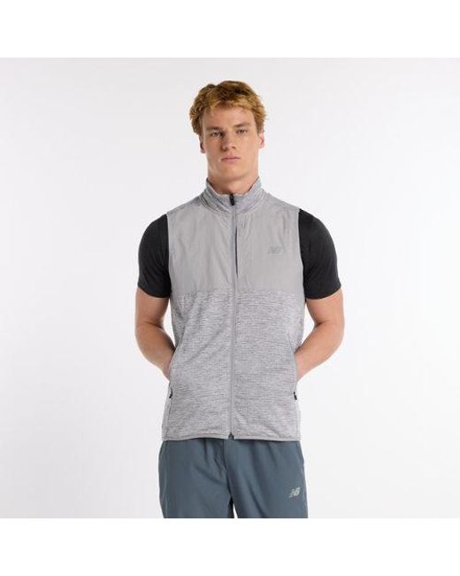 New Balance Gray Rc Essential Heat Grid Vest for men