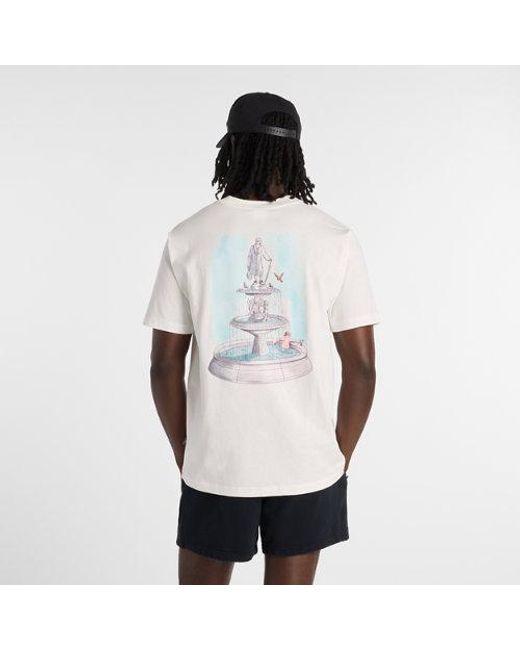 New Balance White Fountain T-Shirt for men