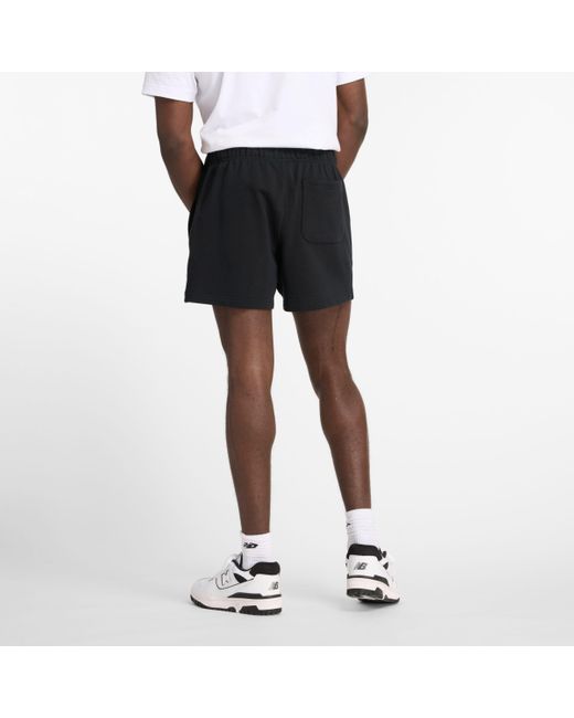 New Balance Black Athletics French Terry Short 5" In Cotton for men